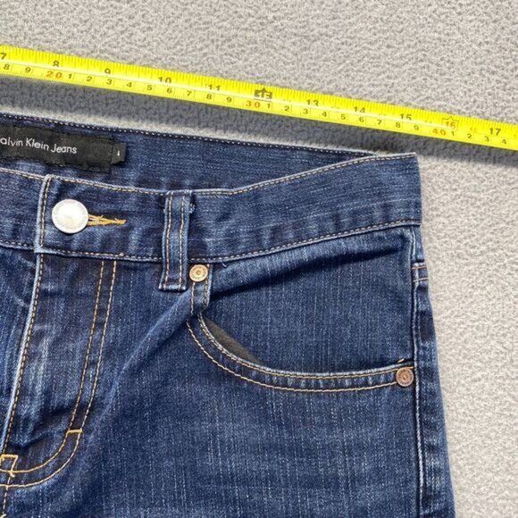 Calvin Klein Women Boot Button Dark Wash Cotton Denim Jeans Size 4 - Picture 4 of 12